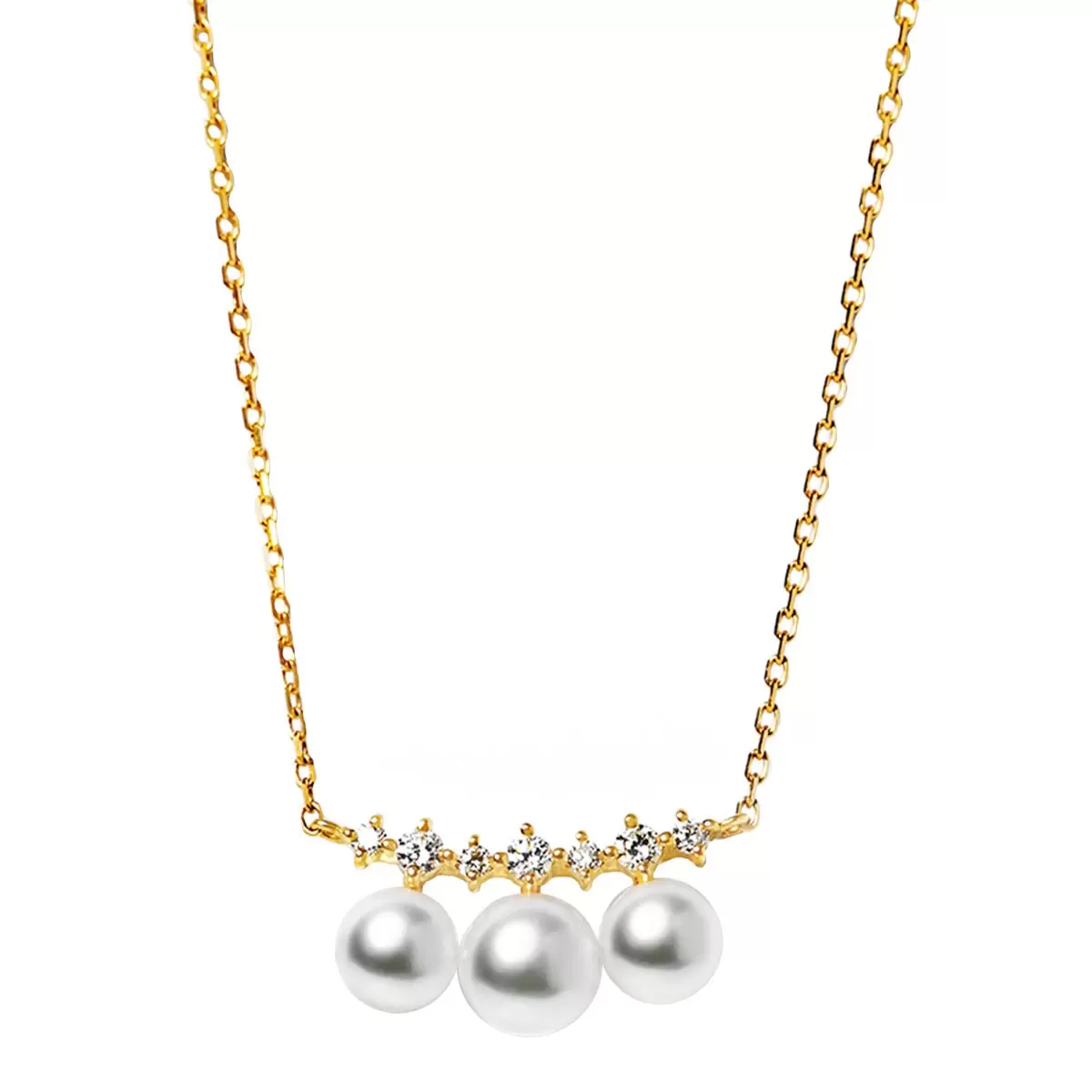 Tokyo Pearl 18K黃K金 4.5公釐 - 5.0公釐 Akoya 珍珠項鍊
