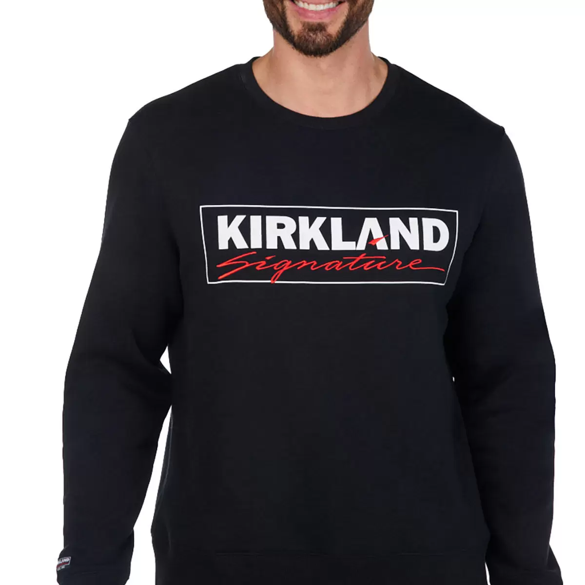 Kirkland Signature 科克蘭 Logo圓領長袖上衣 黑 Men's XS = Ladies' S