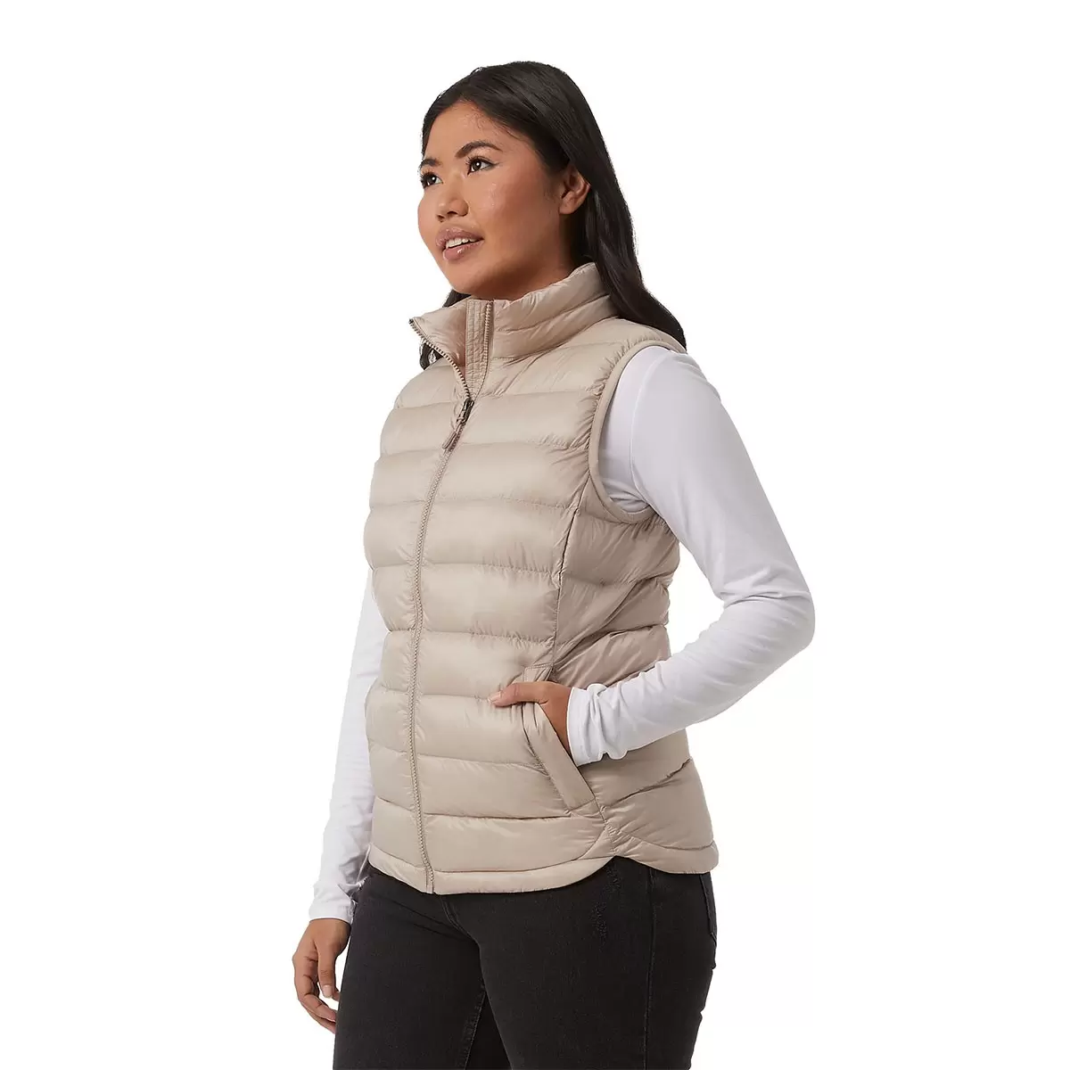 32 Degrees 女立領背心 米 XL