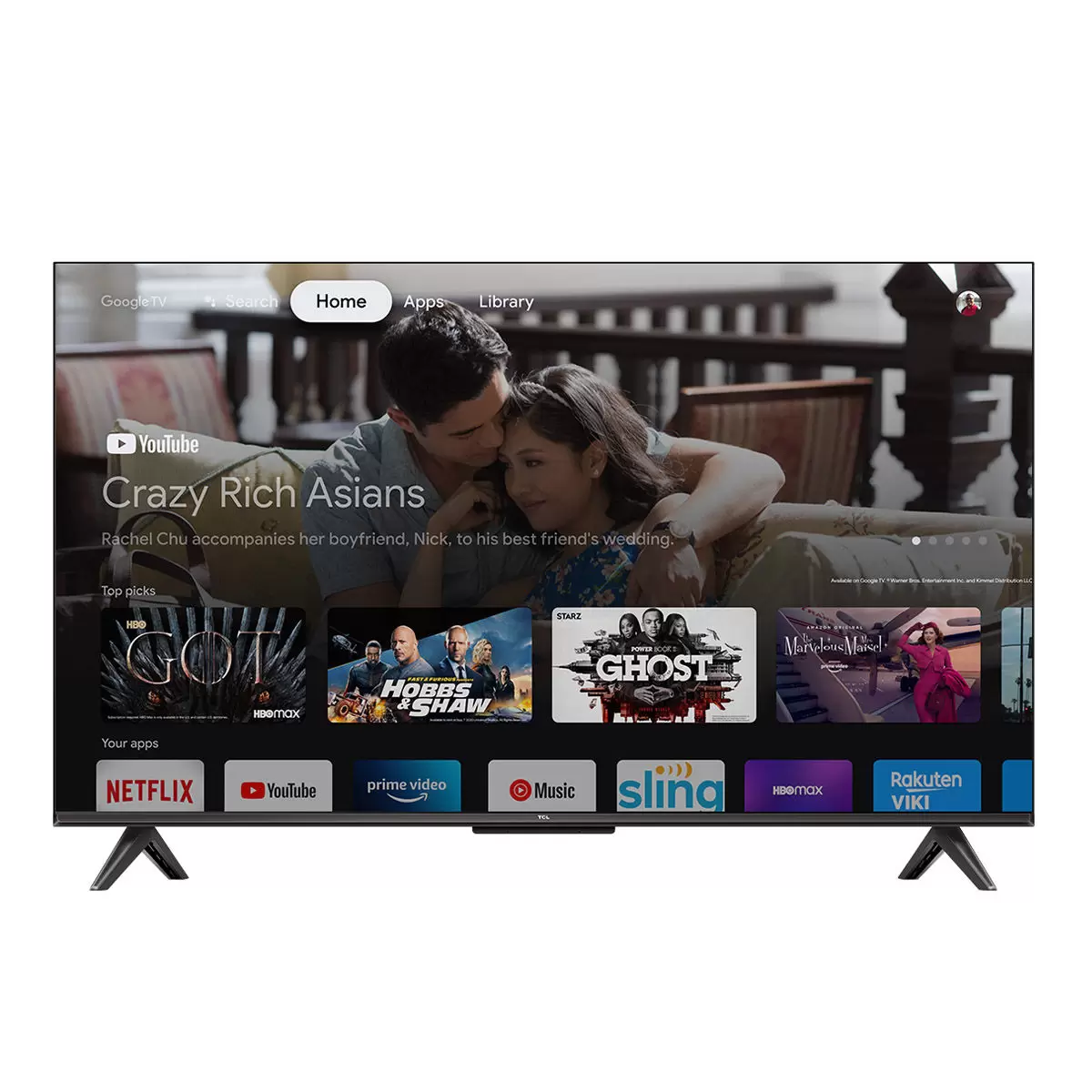 TCL 43吋 4K UHD Google TV 智能連網液晶顯示器不含視訊盒 43P735 7入組