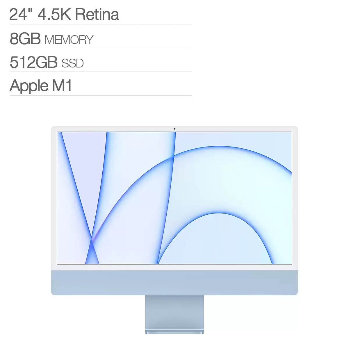 Apple iMac 24吋 M1晶片 8 核心 CPU 8 核心 GPU 8GB 512GB