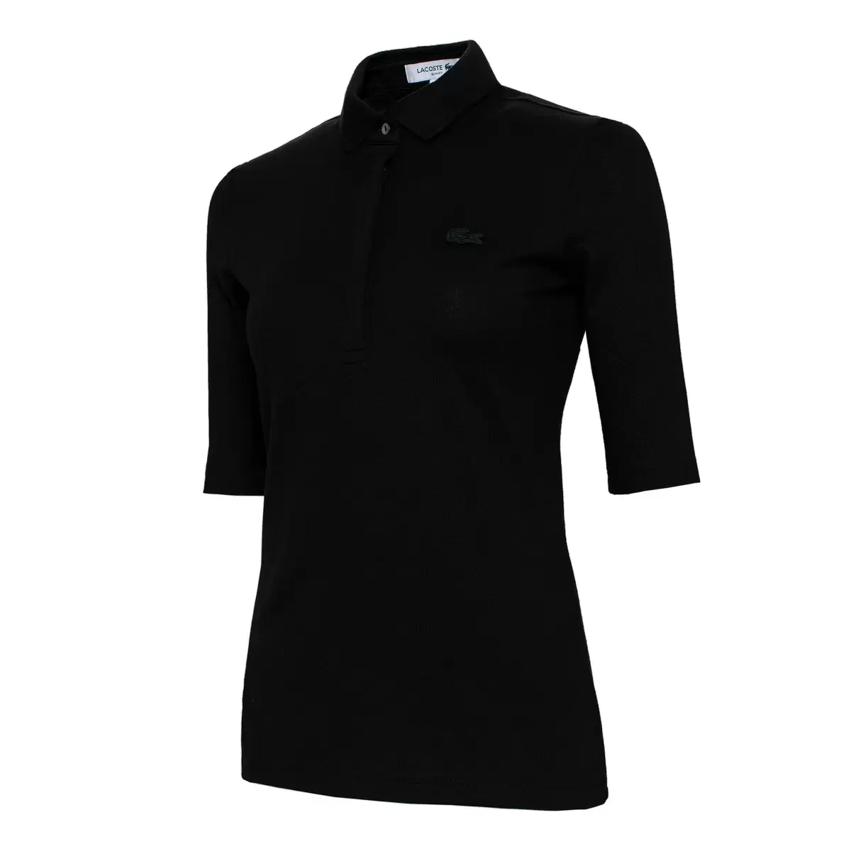 Lacoste 女棉質彈性短袖Polo衫 黑 38