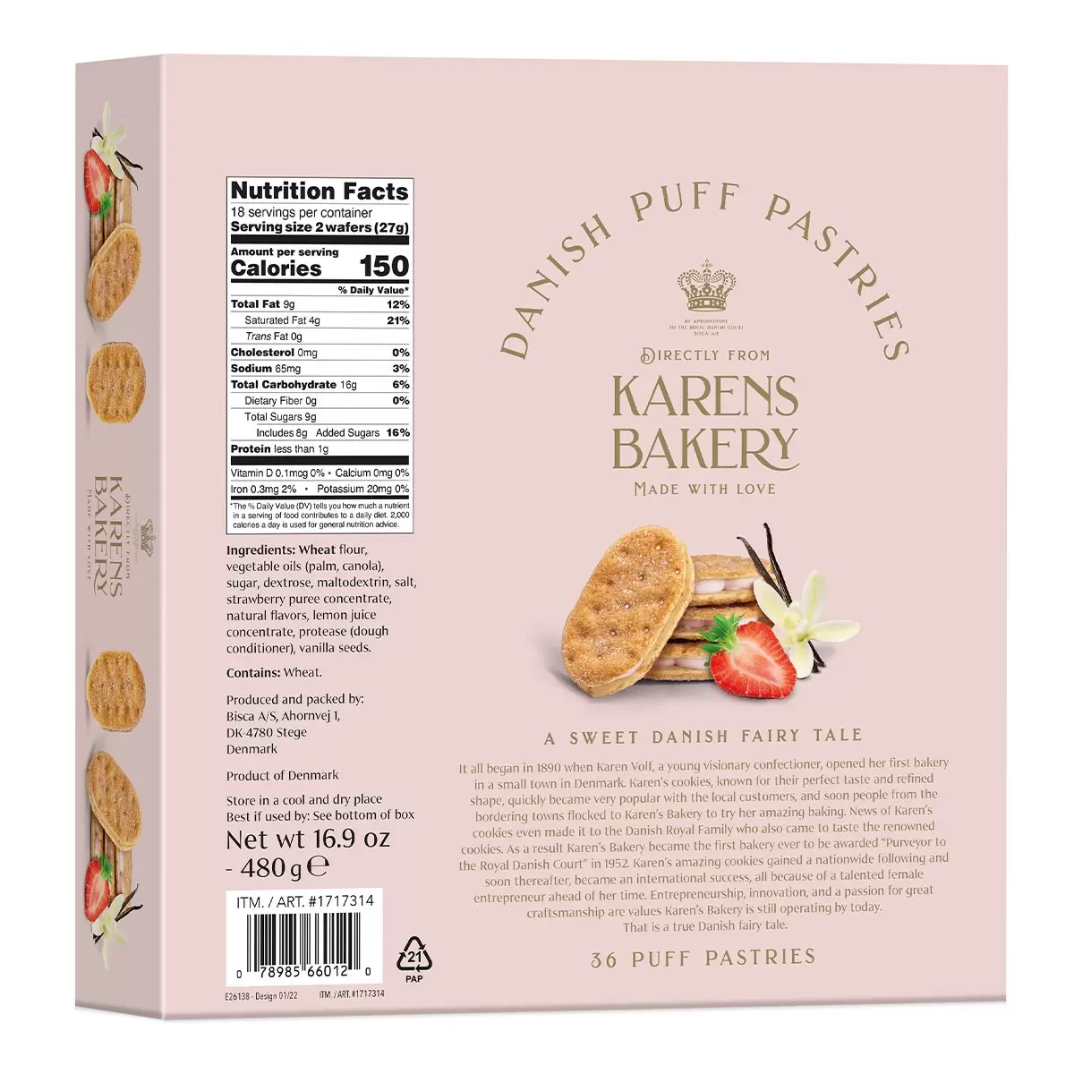 Karens Bakery 丹麥草莓奶霜風味千層酥 480公克