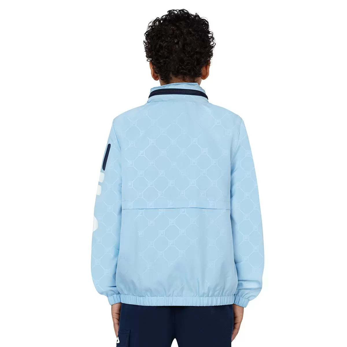 Fila 兒童連帽防風外套 淺藍 M