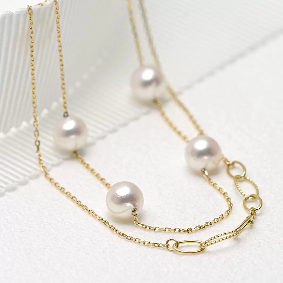 Tokyo Pearl 18K黃K金 6.0公釐 - 6.5公釐 Akoya 珍珠手鍊