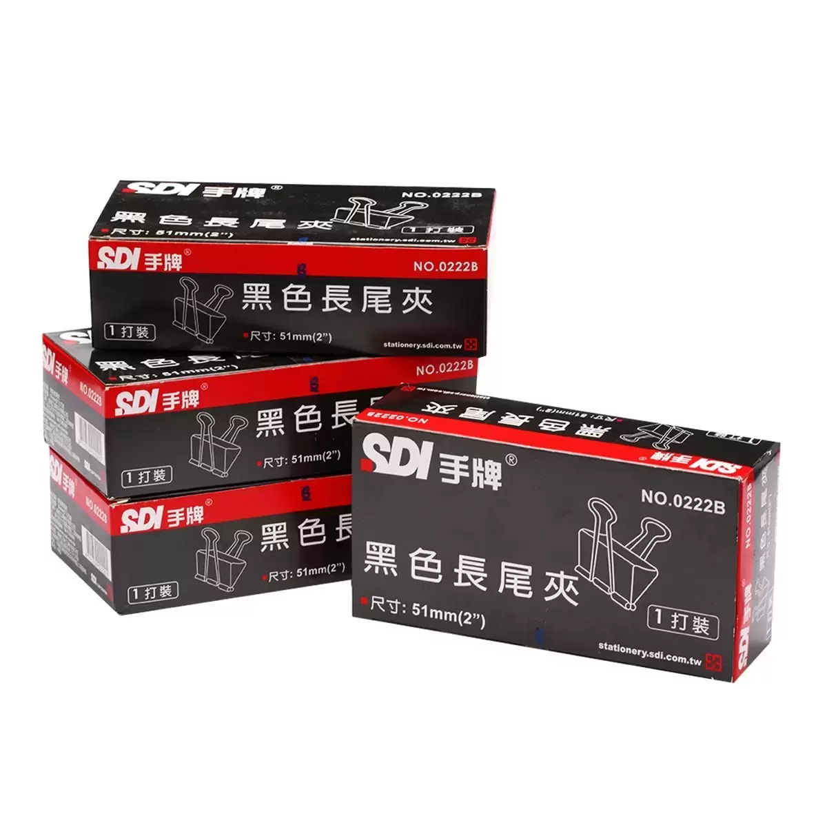 手牌黑色長尾夾 51mm 72入