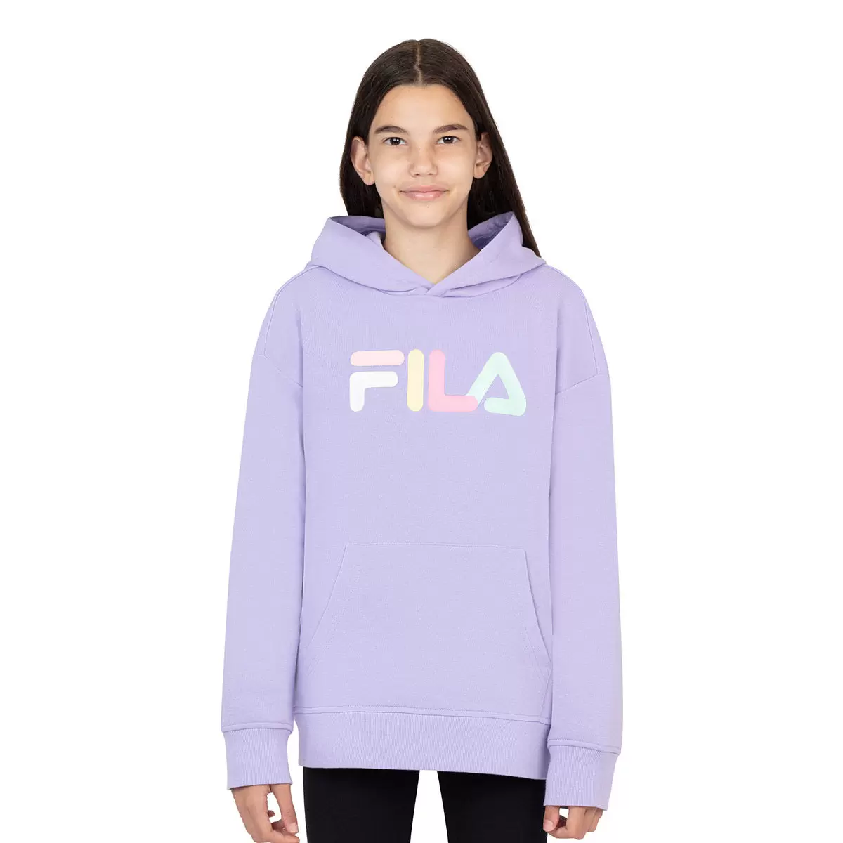 Fila 兒童連帽刷毛上衣 淺紫 XS