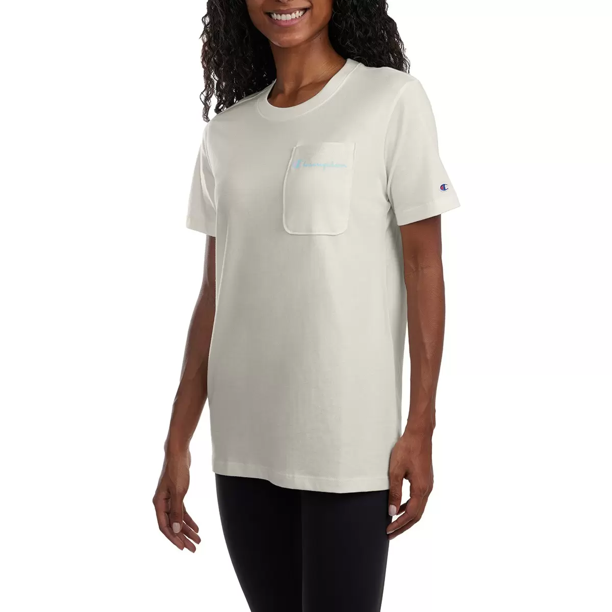 Champion 女短袖上衣 米白 XL