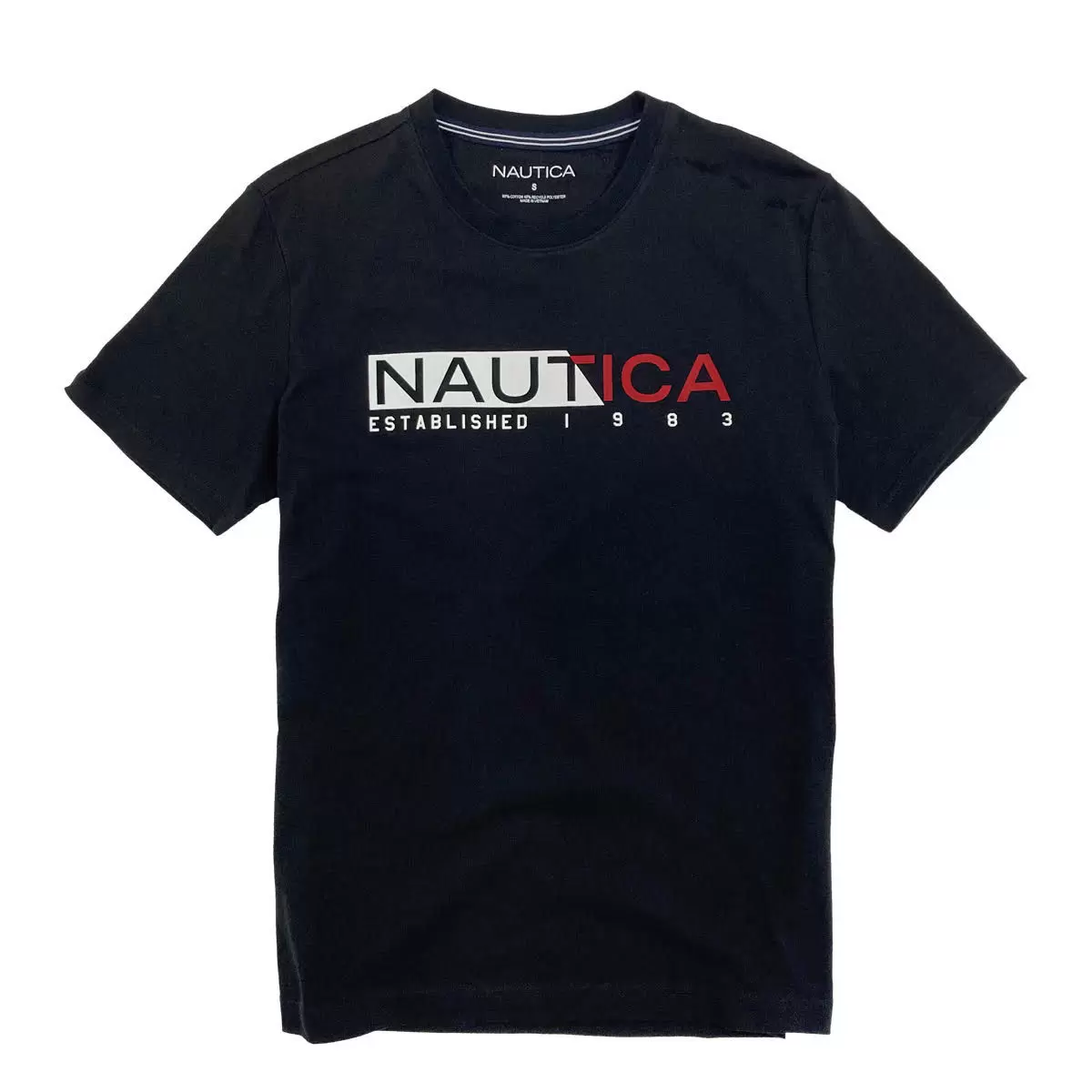Nautica 男短袖印花上衣 黑 M