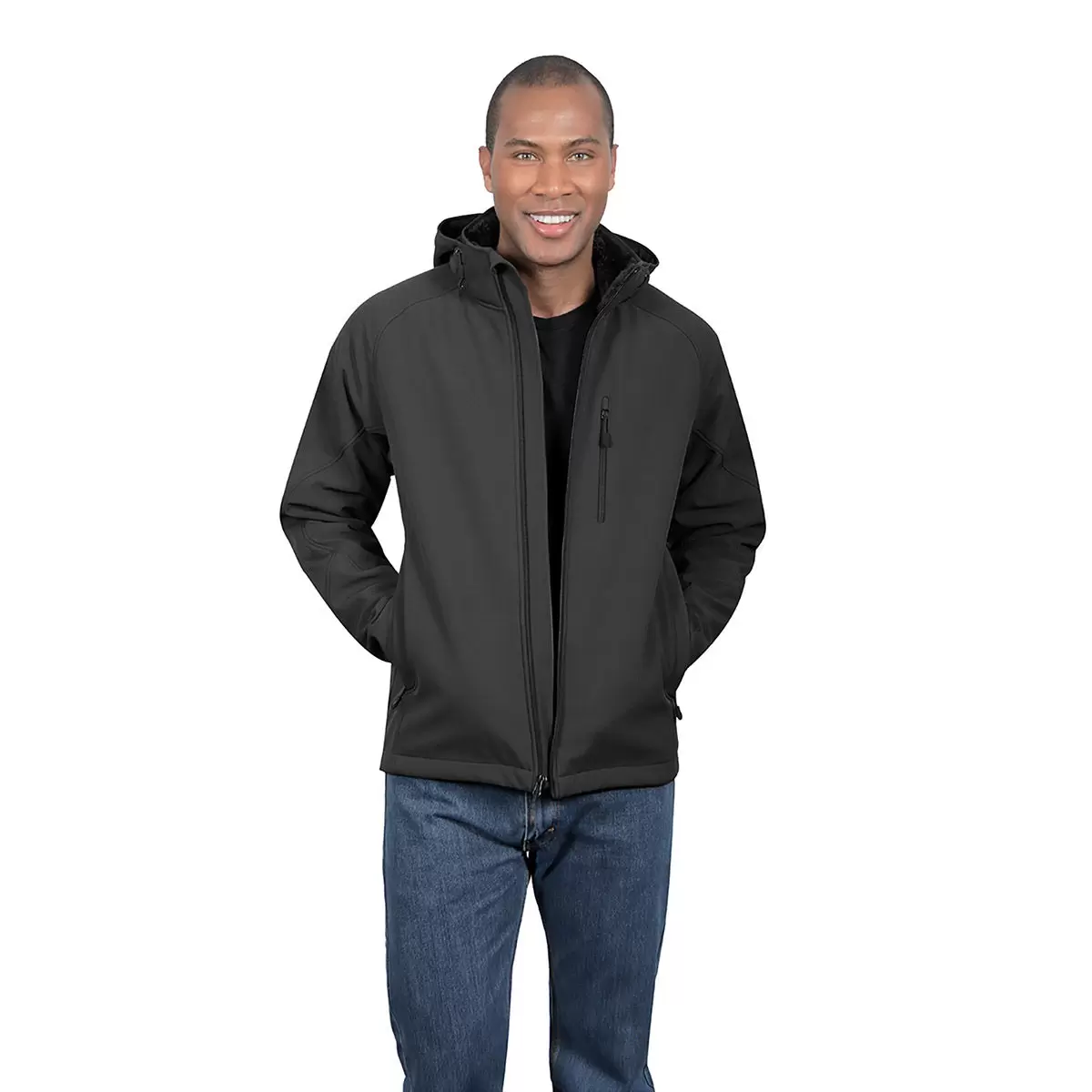 Kirkland Signature 科克蘭 男絨毛內裡連帽外套 黑 S