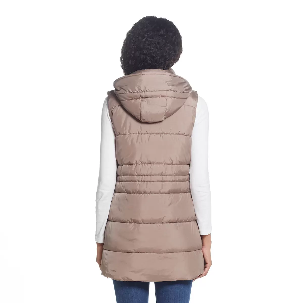Weatherproof 女長版連帽背心 棕 M