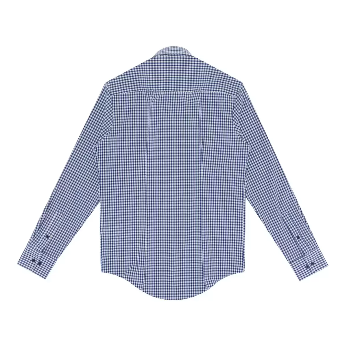 Kirkland Signature 科克蘭 男長袖彈性涼感免燙襯衫 深灰格紋 領圍 16/16.5吋 X 袖長 32/33吋