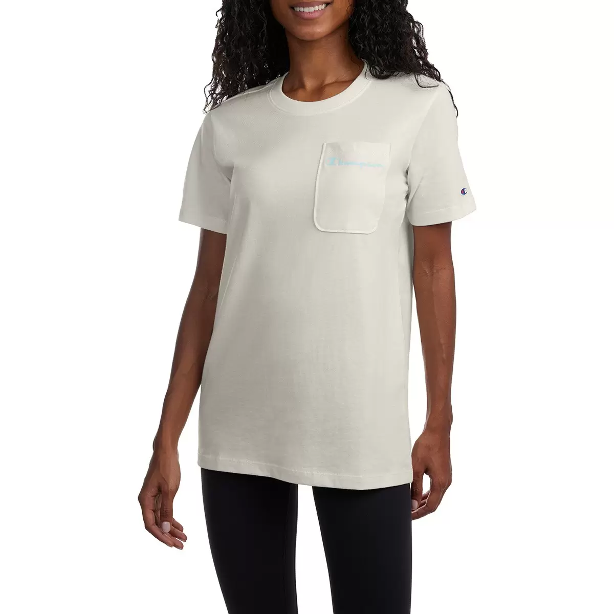 Champion 女短袖上衣 米白 M