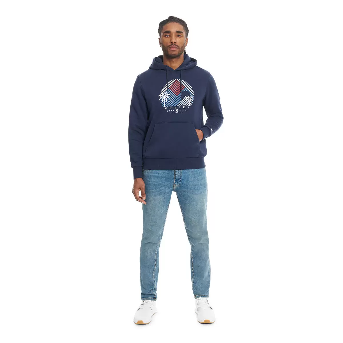 Hurley 男連帽上衣 深藍 M