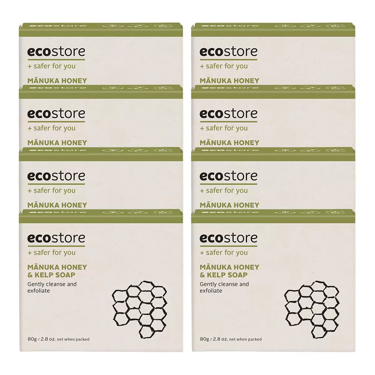 ecostore 純淨香皂 麥蘆卡蜂蜜海藻 80公克 X 8入組
