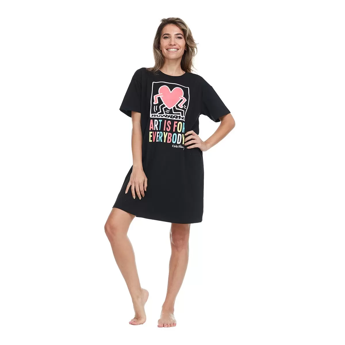 Keith Haring 女短袖Logo上衣 黑 M