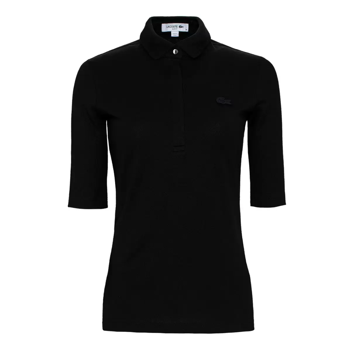 Lacoste 女棉質彈性短袖Polo衫 黑 38