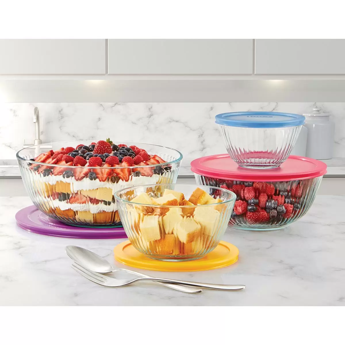 Pyrex 玻璃含蓋調理碗八件組 - 2