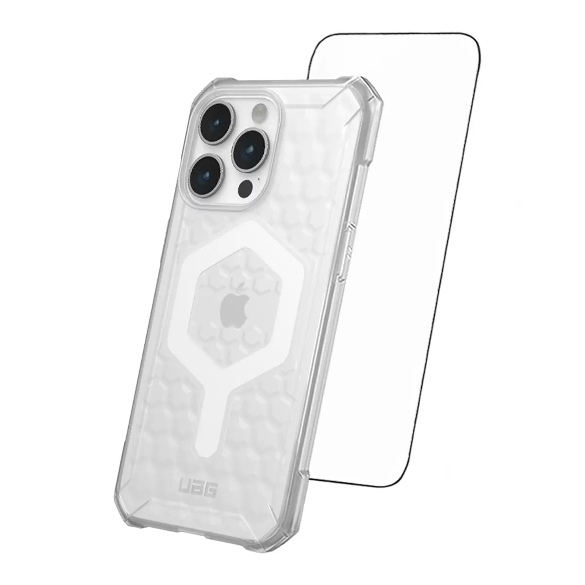 UAG Essential Armor 磁吸式耐衝擊保護殼 搭配 2.5D 滿版玻璃保貼