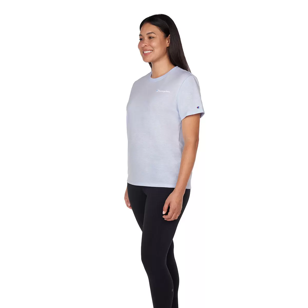 Champion 女Logo寬鬆圓領短袖上衣 藍 S