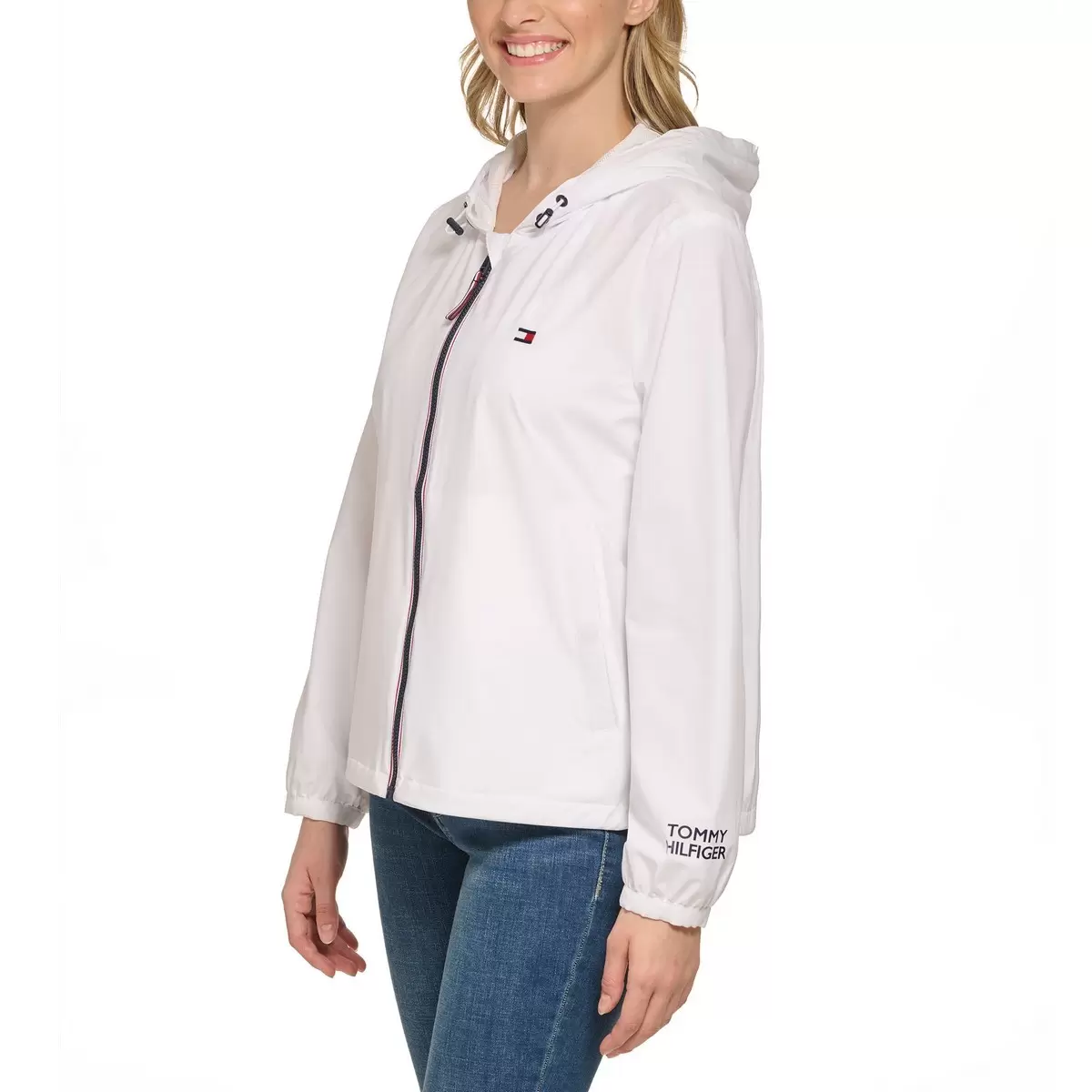 Tommy Hilfiger 女防風連帽外套 白 S