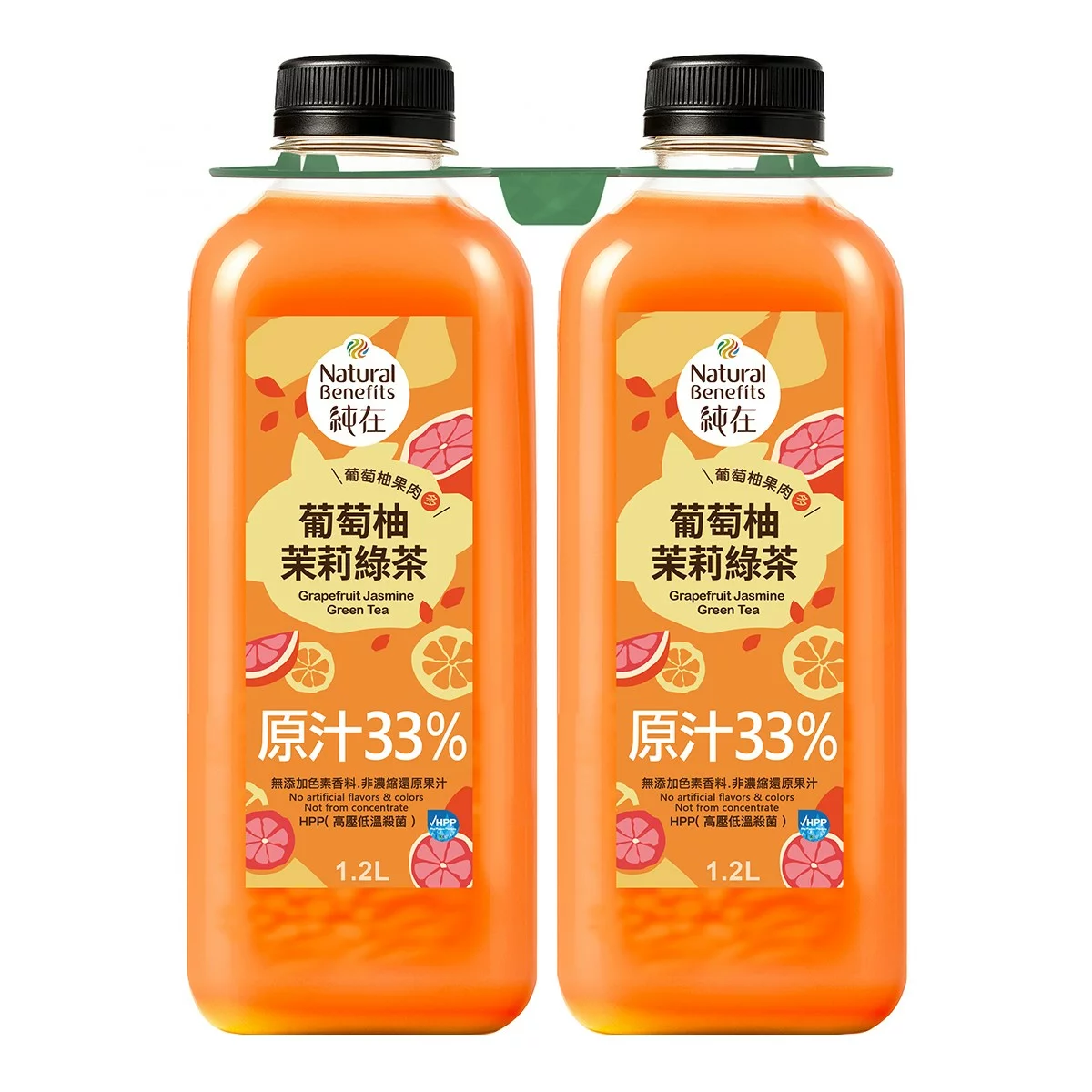 純在 葡萄柚茉莉綠 1.2公升 X 2入 - 1