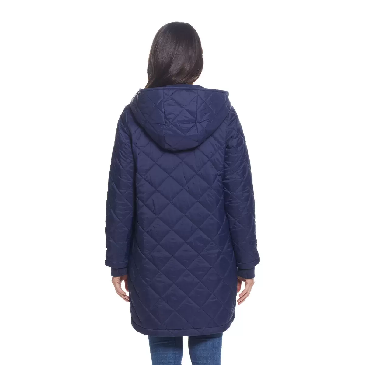 Weatherproof 女長版連帽外套 深藍 M