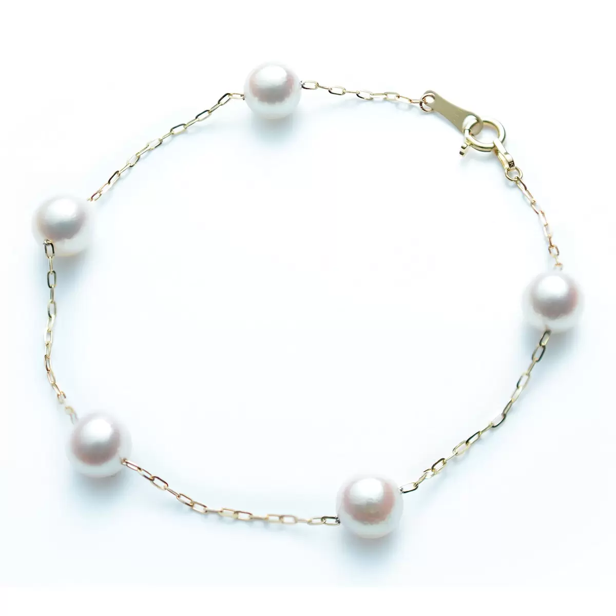 Tokyo Pearl 18K黃K金 6.0公釐 - 6.5公釐 Akoya 珍珠手環 - 2