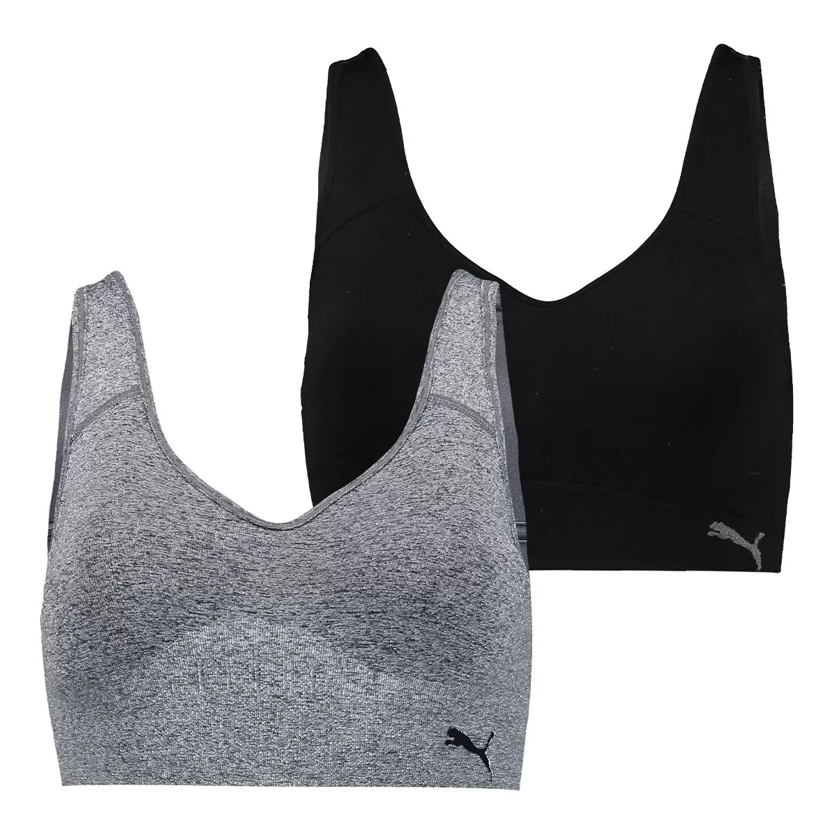Puma 女運動內衣 兩入組 黑 & 灰 M