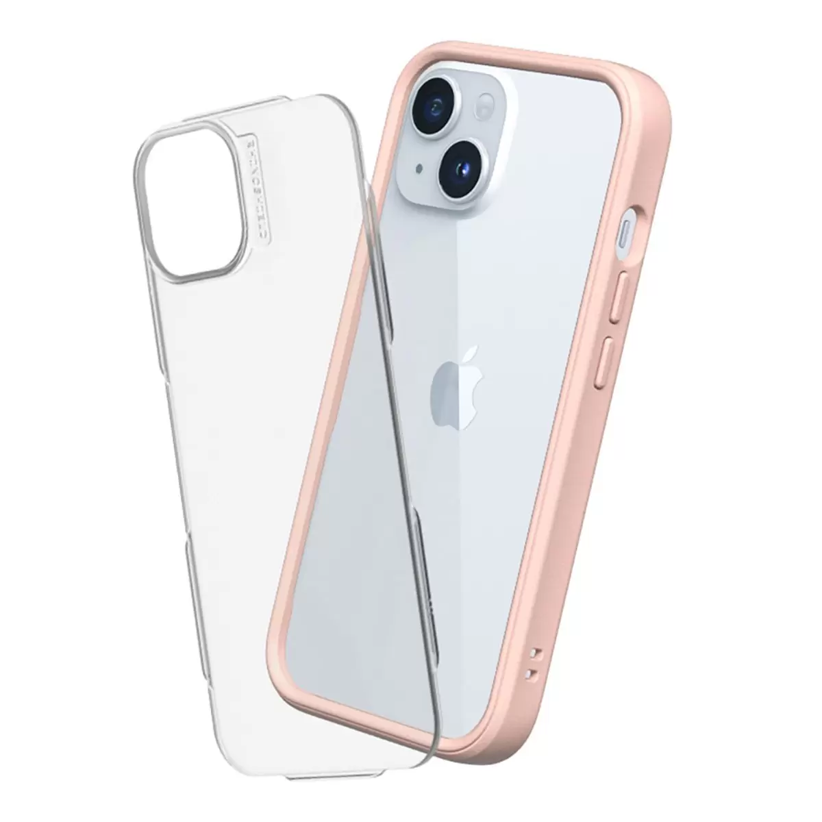 犀牛盾 iPhone 15 Plus MOD NX 防摔手機殼 + 9H 3D 滿版螢幕玻璃保護貼 櫻花粉