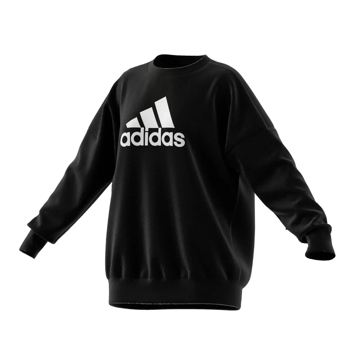 Adidas 女圓領長袖上衣 黑