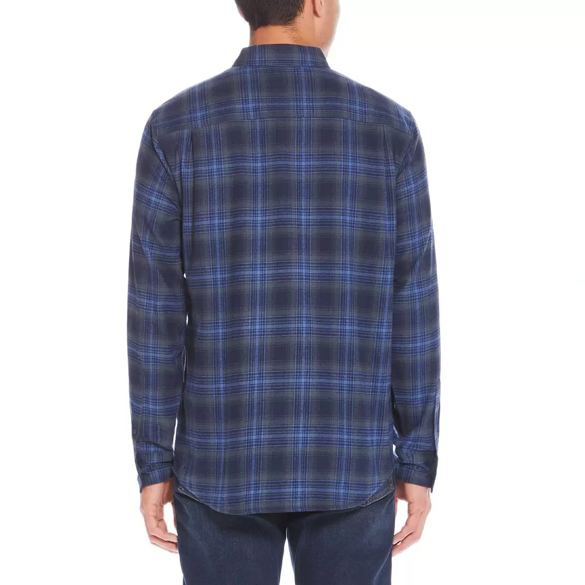 Weatherproof Vintage 男法蘭絨長袖襯衫 深藍格紋 XL