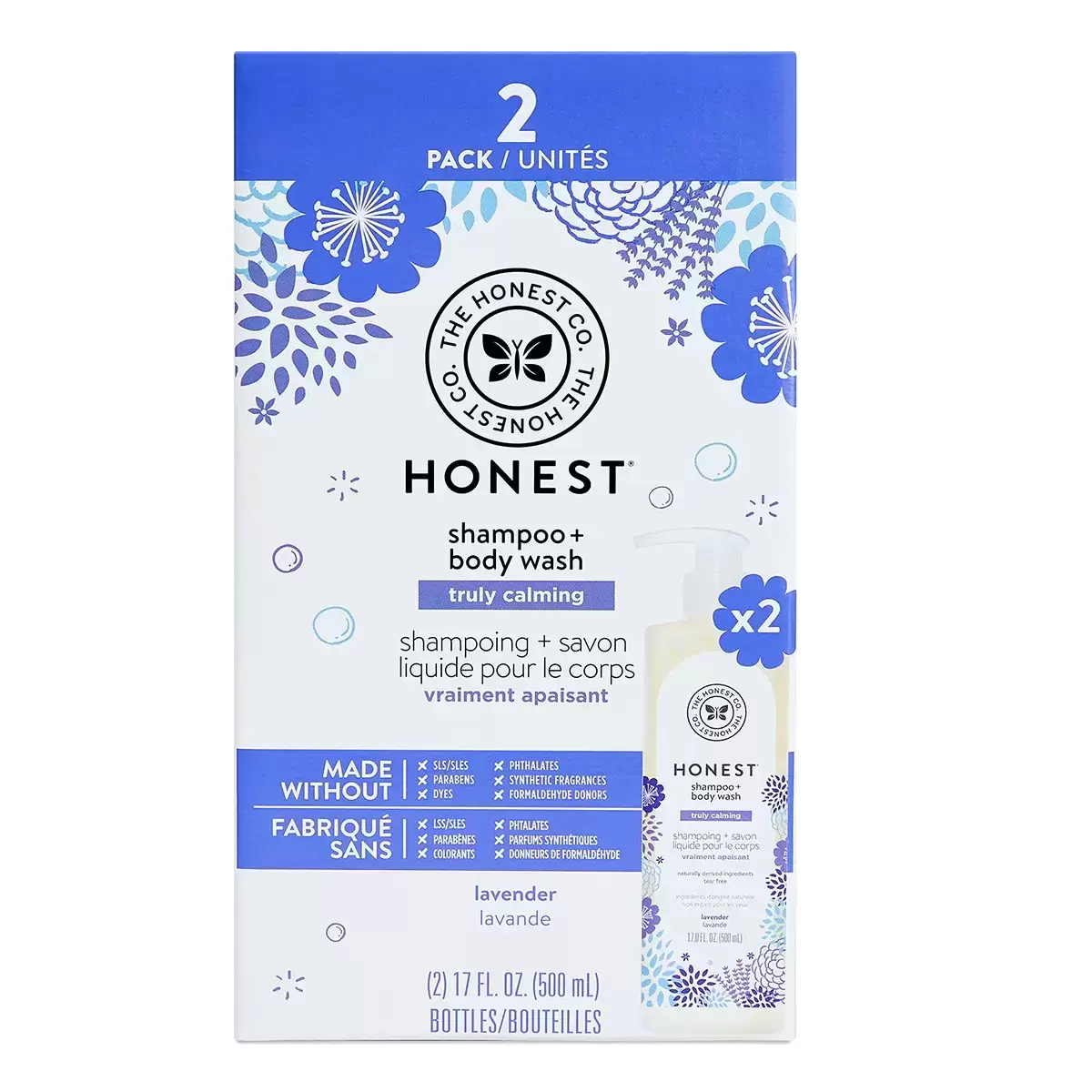 Honest 薰衣草洗髮沐浴乳 500毫升 X 2入