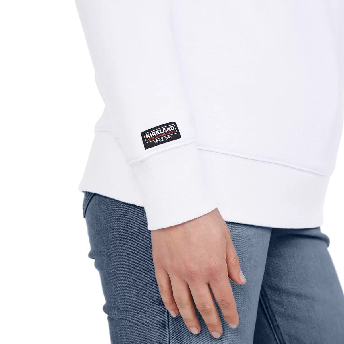 Kirkland Signature 科克蘭 Logo圓領長袖上衣 白 Men's XS = Ladies' S