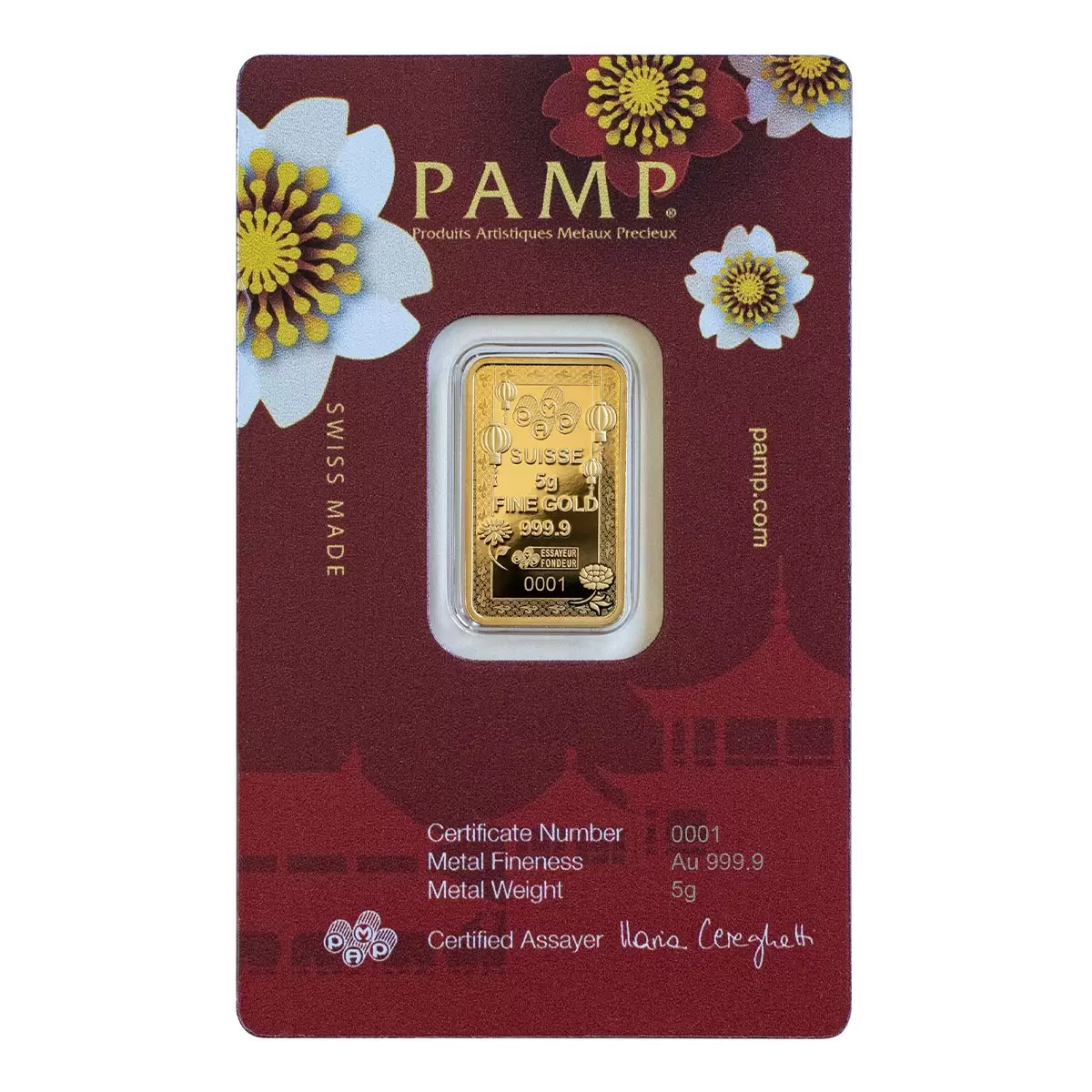 PAMP 彌勒佛黃金條塊 999.9 純金 5公克
