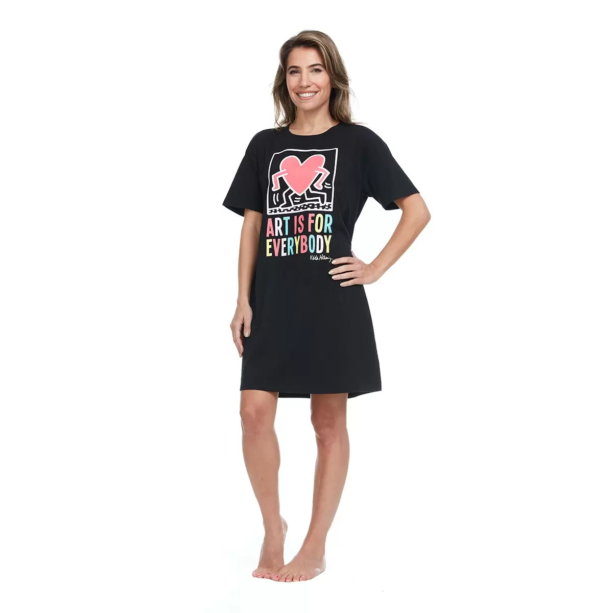 Keith Haring 女短袖Logo上衣 黑 XL