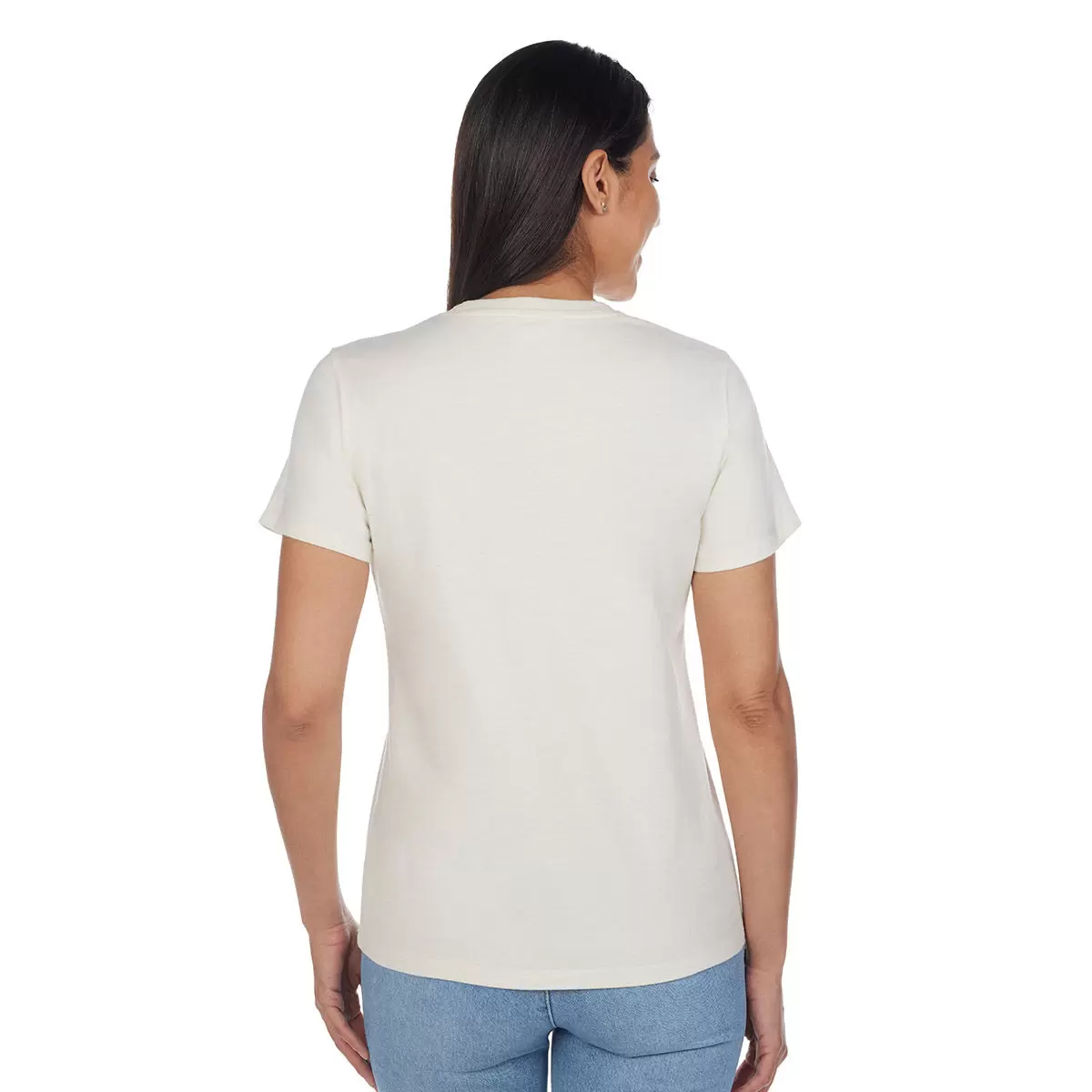 Champion 女Logo純棉圓領短袖上衣 米白 M