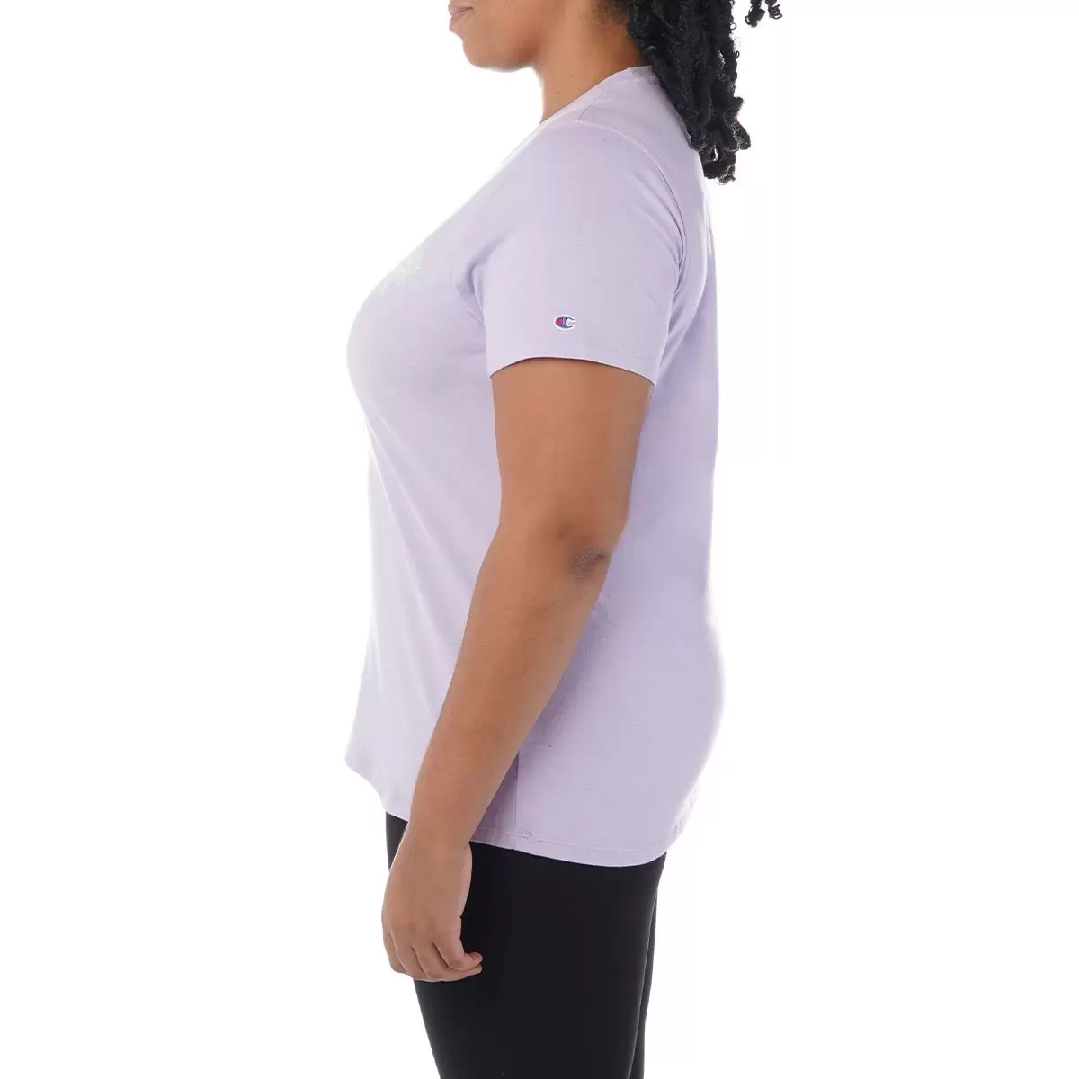 Champion 女圓領短袖上衣 淺紫 L