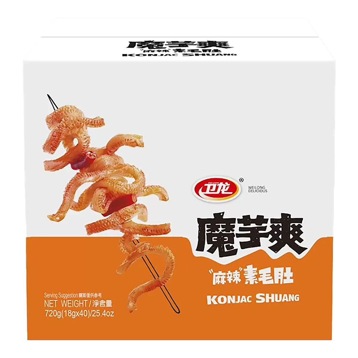 衛龍 魔芋爽 麻辣素毛肚 18公克 X 40包
