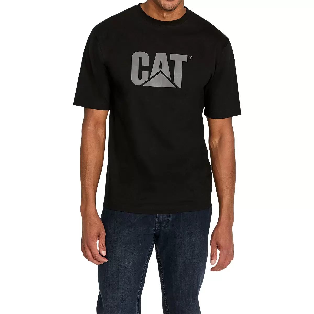 Caterpillar 男短袖圓領上衣 黑色 XL