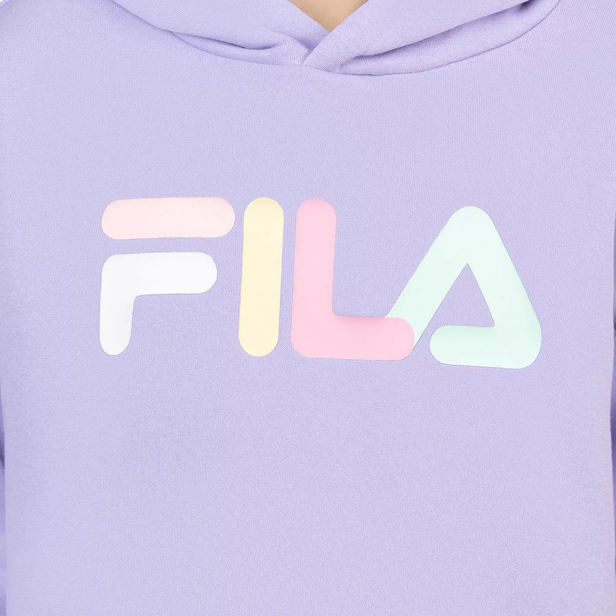 Fila 兒童連帽刷毛上衣 淺紫 S