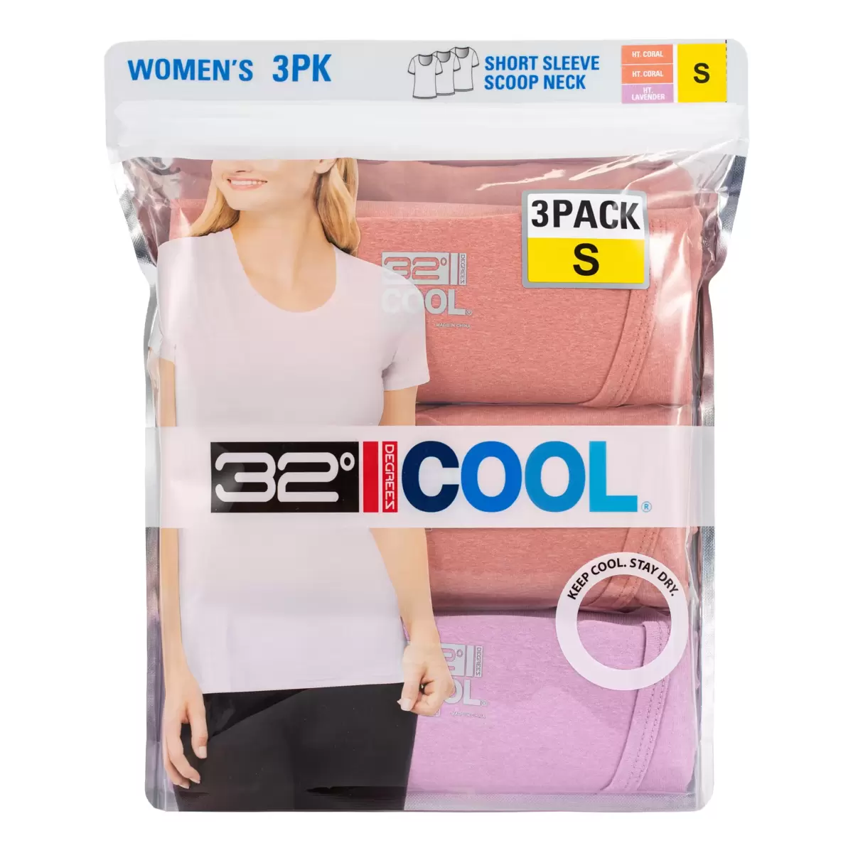 32 Degrees 女短袖涼感T恤3入組