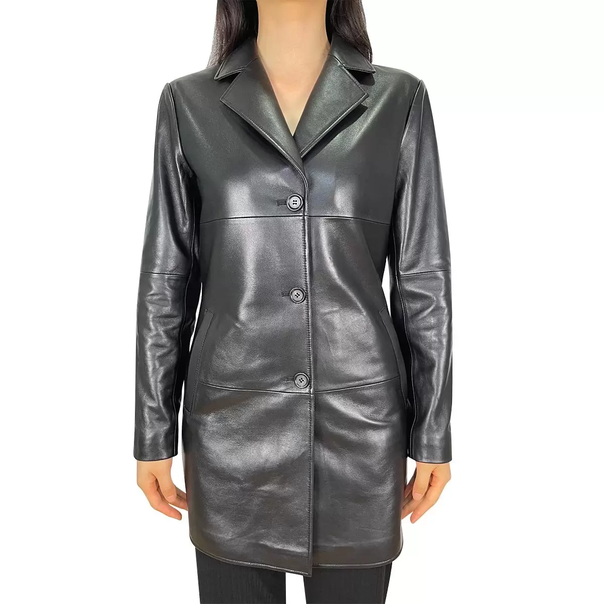 Freedom Design 女純羊皮長版外套