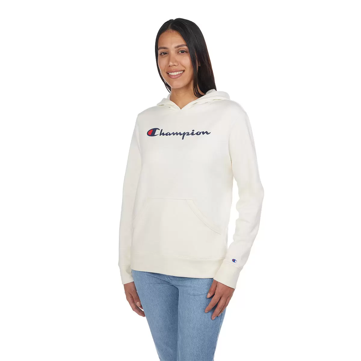 Champion 女連帽上衣 白 XL