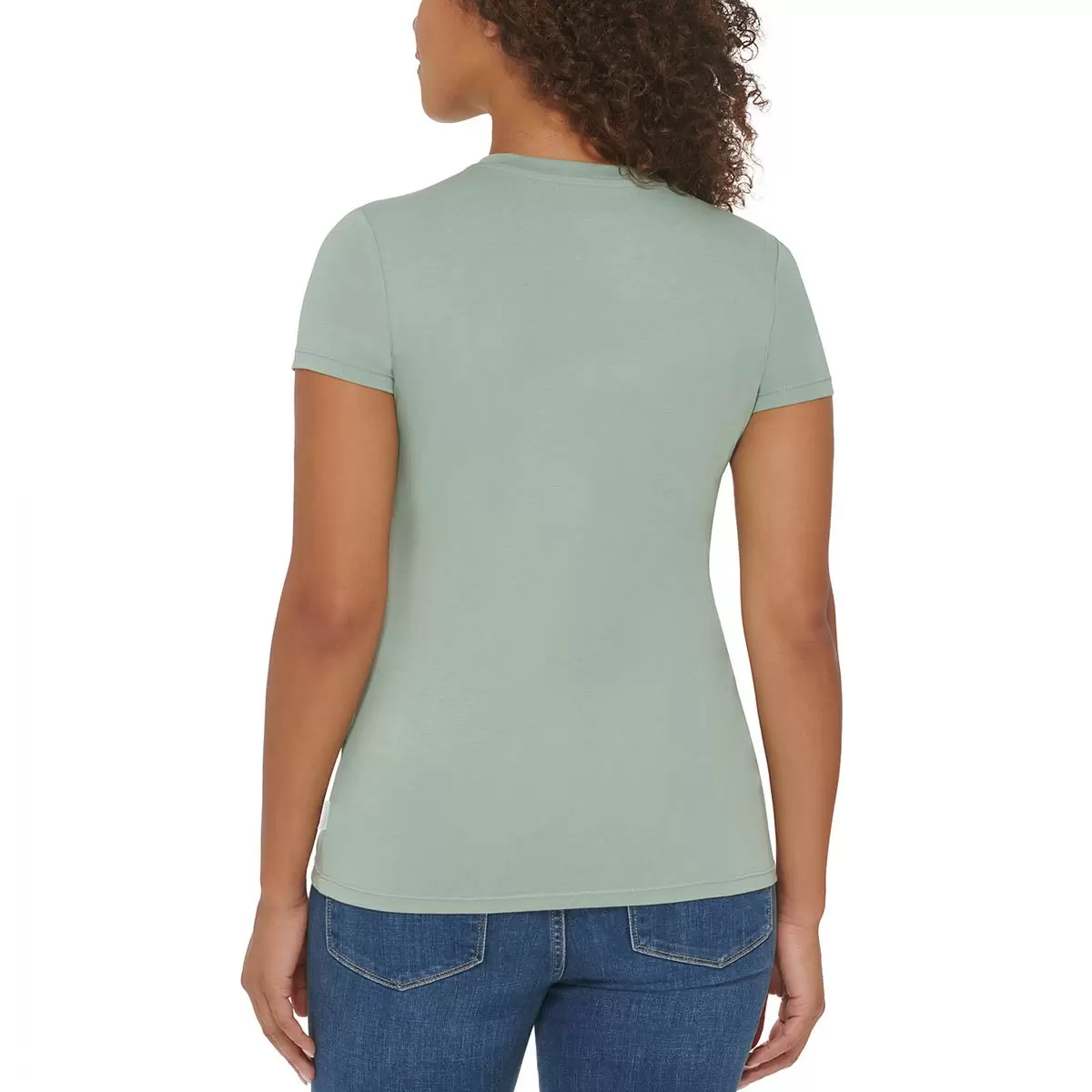 Calvin Klein Jeans 女Logo短袖上衣 淺綠 M