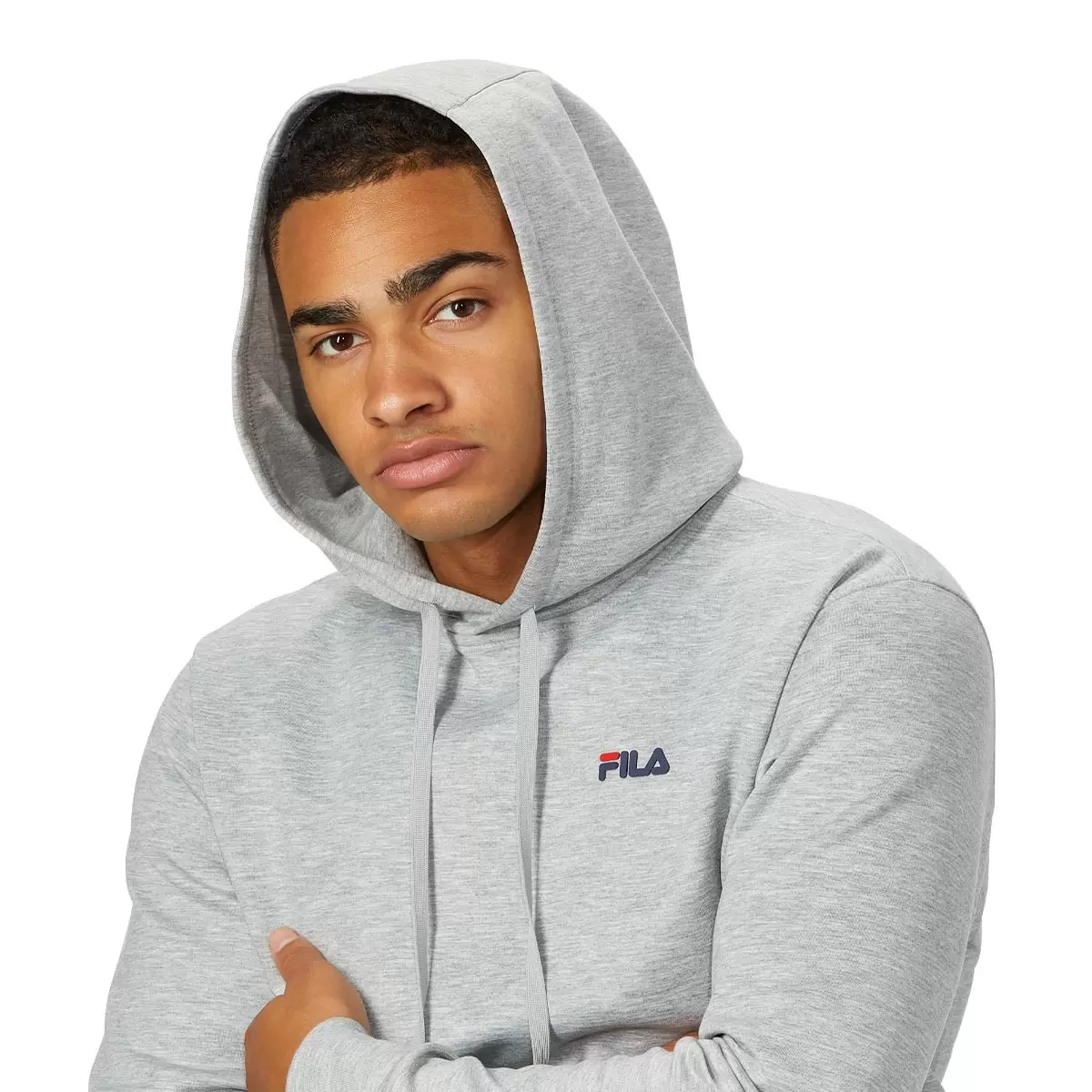 Fila 男長袖連帽上衣 淺灰 M