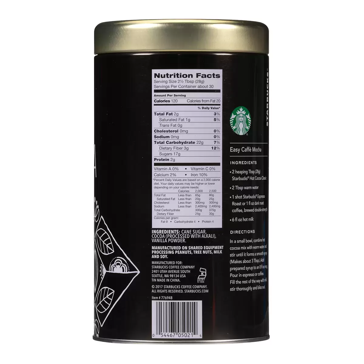 Starbucks 罐裝經典可可粉 850公克