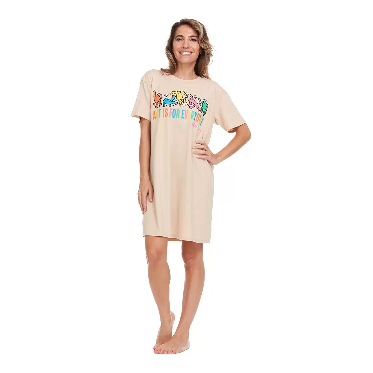 Keith Haring 女短袖Logo上衣 米 XL