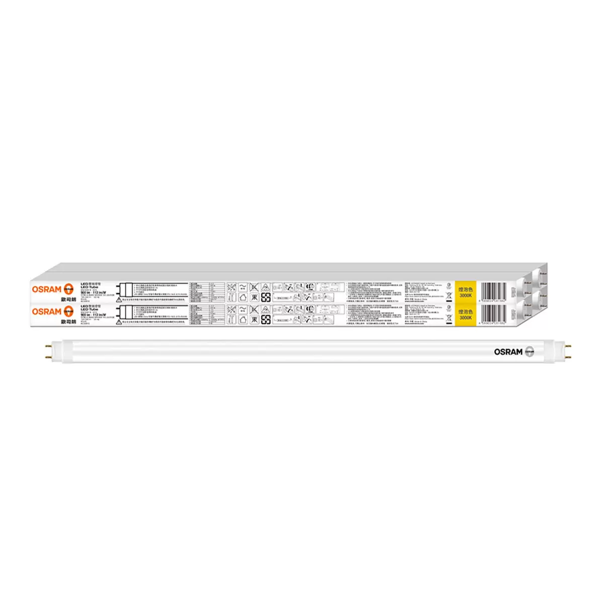 歐司朗 朗德萬斯 T8 8W 2呎 LED雙端燈管 4入 黃光