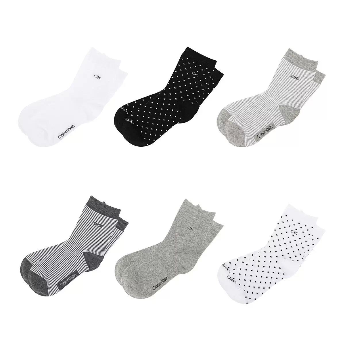 Calvin Klein 女中筒襪六入組